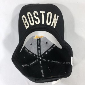 BOSTON HAT CAP ONE SIZE FITS MOST BLACK YELLOW GRAPHIC BILL/BRIM TOURIST TRAVEL